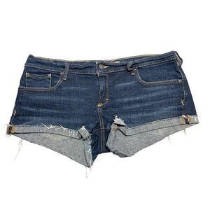 Abercrombie & Fitch 30 Frayed Low-Rise Perfect Stretch Jean Short Flap Pockets